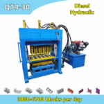 QT4-30 Diesel Powered Hydraulic Cement Concrete Paver Block Making Machine