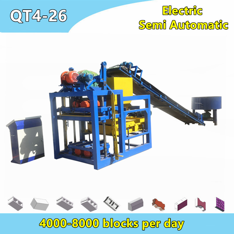 QT4-26 one button press produce one pallet blocks automatically concrete brick machine