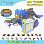 QT4-18c automatic hydraulic vibration forming concrete blocks clay interlocking brick machine